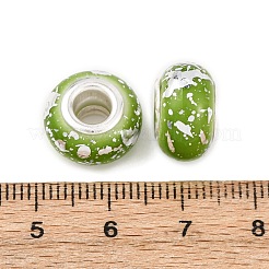 Opaque Resin Rondelle European Beads&nbsp;RESI-Z046-03G