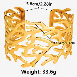 Hollow-out 304 Stainless Steel Cuff Bangles&nbsp;QA6075-2