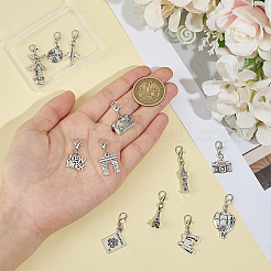 12Pcs 12 Styles Journey Alloy Pendant Decorations&nbsp;HJEW-BC00108