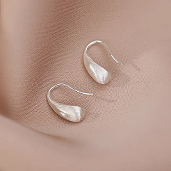 999 Fine Silver Teardeop Dangle Earrings&nbsp;EJEW-P296-29S