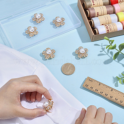 6Pcs Flower Alloy Plastic Cufflinks&nbsp;FIND-CY0001-65A
