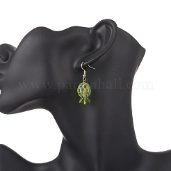 6Pairs Handmade Foil Lampwork Fish Dangle Earrings&nbsp;EJEW-JE06651