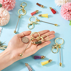 DIY Alloy & Aluminum Alloy Bar Beadable Keychain Making Kits&nbsp;DIY-TA0012-43G