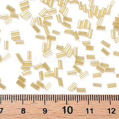 Transparent Colours Luster Glass Bugle Beads&nbsp;SEED-N005-001-A10