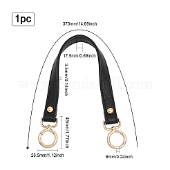 Black PU Imitation Leather Bag Handles&nbsp;DIY-WH0401-82KCG