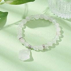 Natural Quartz Crysta & Synthetic Hematite Beaded Stretch Bracelet&nbsp;BJEW-JB09760-05