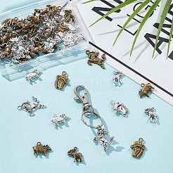 64Pcs 8 Styles Tibetan Style Alloy Pendants&nbsp;FIND-AR0005-03