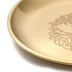 Tree of Life Pattern Flat Round 201 Stainless Steel Candle Holders&nbsp;AJEW-K038-01G
