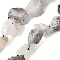 Natural Tourmalinated Quartz Beads Strands&nbsp;G-S386-C15