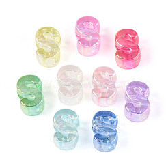 UV Plating Transparent Acrylic European Beads&nbsp;OACR-M027-02S