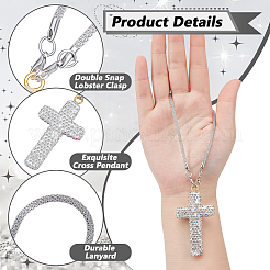 2Pcs Rhinestone Cross Pendant Decoraions&nbsp;HJEW-JOY0001-04
