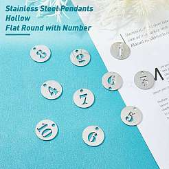 10Pcs 304 Stainless Steel Pendants&nbsp;STAS-SC0002-16P