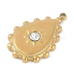 Ion Plating(IP) 304 Stainless Steel Rhinestone Pendants&nbsp;STAS-D193-10G-01