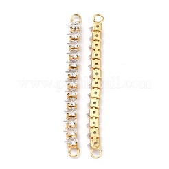 Brass Clear Teardrop Cubic Zirconia Links Connectors&nbsp;ZIRC-G170-20G