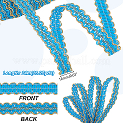 Polyester Filigree Wavy Lace Ribbon&nbsp;SENE-WH0003-32A
