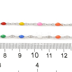 304 Stainless Steel Enamel Oval Dapped Chains&nbsp;CHS-G037-01P