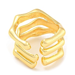 Rack Plating Brass Skull Open Cuff Rings&nbsp;RJEW-Q784-02G