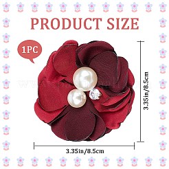 Cloth 3D Flower Brooch Pin&nbsp;JEWB-WH0022-92A