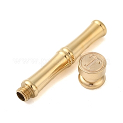 Golden Tone Brass Wax Seal Stamp Head with Bamboo Stick Shaped Handle&nbsp;LS-STAM-K001-05G-T