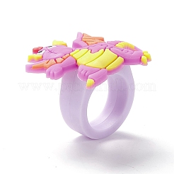 PVC Plastic 3D Dinosaur Finger Ring&nbsp;RJEW-I081-01