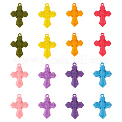 16Pcs 8 Colors Flocking Resin Pendants&nbsp;RESI-TA0002-77
