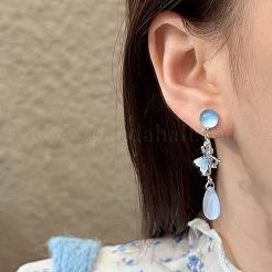 Alloy & Glass Teardrop Stud Earrings&nbsp;WGA7598-01