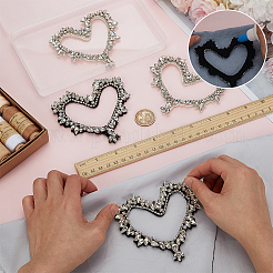 4Pcs 2 Styles Glass Rhinestone Iron on/Sew on Patches&nbsp;PATC-FG0002-71
