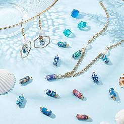 Handmade Flower Printed Polymer Clay Pendants&nbsp;FIND-SC0002-90