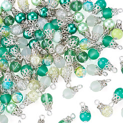 100Pcs Glass Pendants&nbsp;PALLOY-TADJ00015