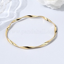 Twisted 304 Stainless Steel Bangles for Women&nbsp;BJEW-D408-06G