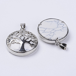 Natural Howlite Pendants&nbsp;G-P350-D11