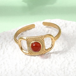 304 Stainless Steel Cuff Open Rings&nbsp;RJEW-F213-01G