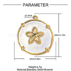 304 Stainless Steel Enamel Pendants&nbsp;STAS-OY011-73G