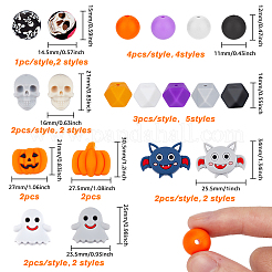 47Pcs 19 Style Silicone Beads&nbsp;SIL-HY0001-23
