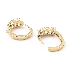 Brass with Cubic Zirconia Hoop Earrings&nbsp;EJEW-D078-29KCG
