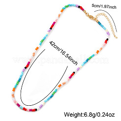 Summer Colorful Round Glass Seed Beaded Necklaces for Women and Girls&nbsp;ZR3315