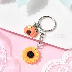 Sunflower Resin Pendant Keychains&nbsp;KEYC-JKC01433