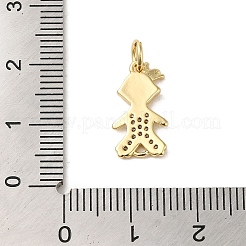 Brass Micro Pave Clear Cubic Zirconia Pendants&nbsp;KK-R162-003G