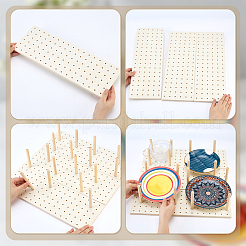 3Pcs Rectangle Wood Pegboard Drawer Organizer&nbsp;AJEW-PH0009-09