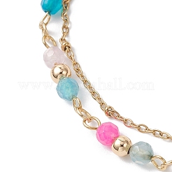 3Pcs Natural Agate Round Beads Multi-strand Bracelets&nbsp;BJEW-JB12468