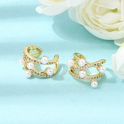 Brass Micro Pave Cubic Zirconia Cuff Earrings&nbsp;CU-CBAE7DF-32G