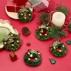 Plastic Mini Christmas Wreath&nbsp;DJEW-WH0042-96