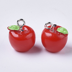 Apple Resin Charms&nbsp;X-RESI-R184-04A