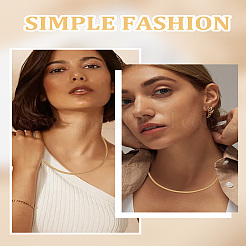1Pc 4mm Brass Flat Snake Chain Necklaces for Women Men&nbsp;NJEW-LP0001-29
