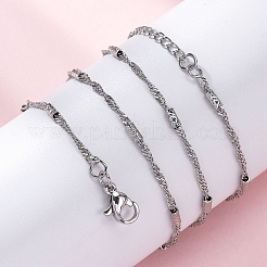 Brass Singapore Chains Necklaces for Women&nbsp;NJEW-D302-04P