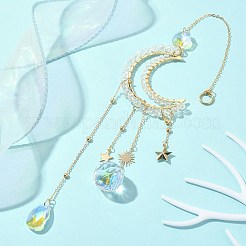 Glass Teardrop Pendant Decoration&nbsp;HJEW-TA00059