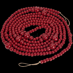 Round Wooden Beaded Garland for Christmas Tree Decoration&nbsp;AJEW-WH20019-63