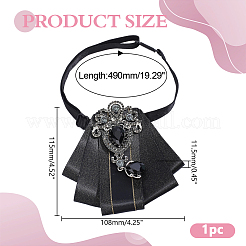 1Pc Detachable Polyester & Zinc Alloy & Glass Bowties Shoulder&nbsp;AJEW-HY0003-56