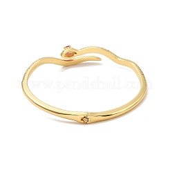 Cubic Zirconia Snake Open Cuff Bangle&nbsp;BJEW-P281-09G-02