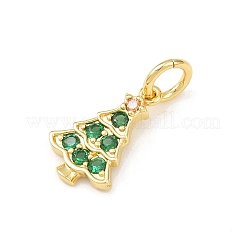 Christmas Brass Micro Pave Cubic Zirconia Pendants&nbsp;LS-KK-K411-02G